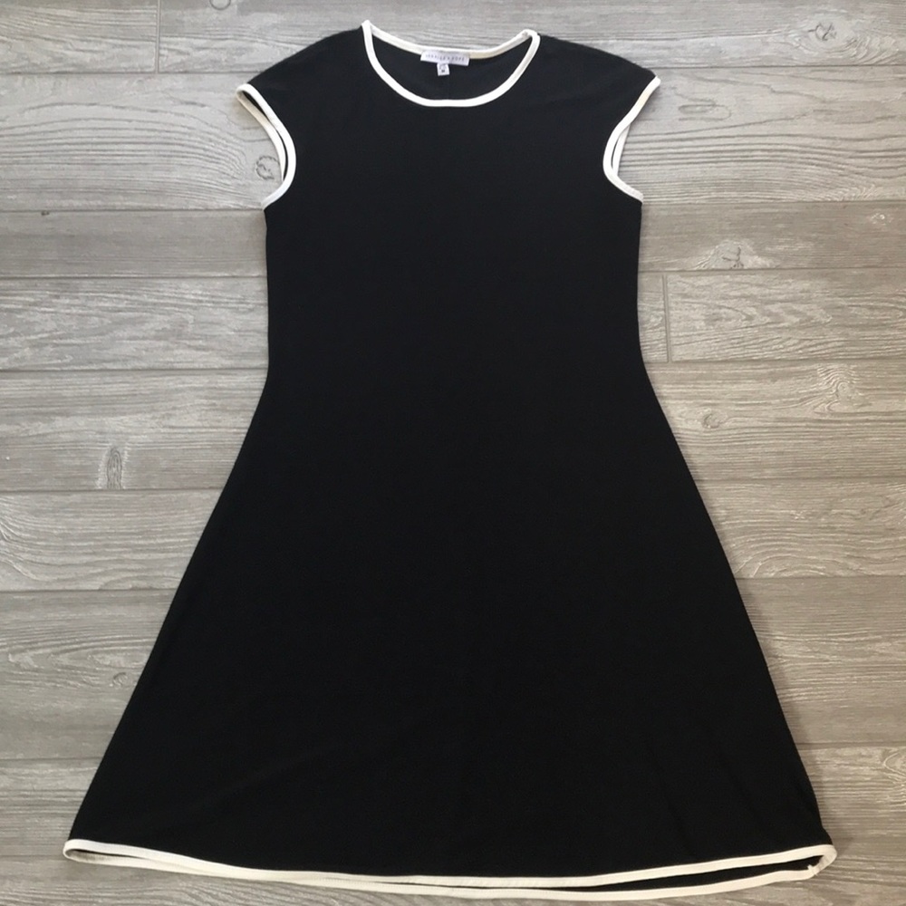 Black and white semi shift dress